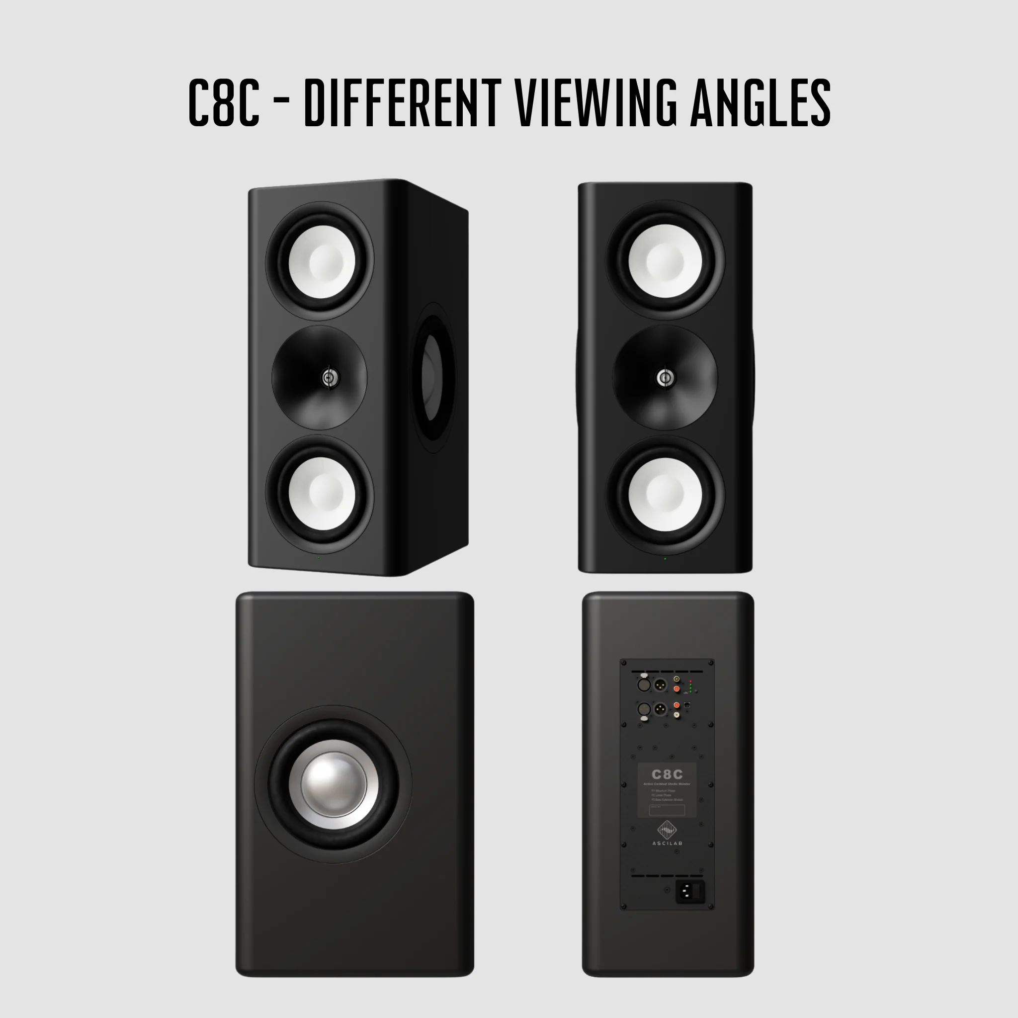 AsciLab C8C / BX8C Cardioid Active Speakers and Bass Stand (Pair) PREORDER - Image 5